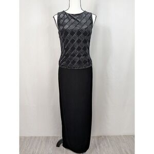 Vtg Black Velvet Dress Holiday Dropwaist Gatsby Old Money Whimsigoth Event A007